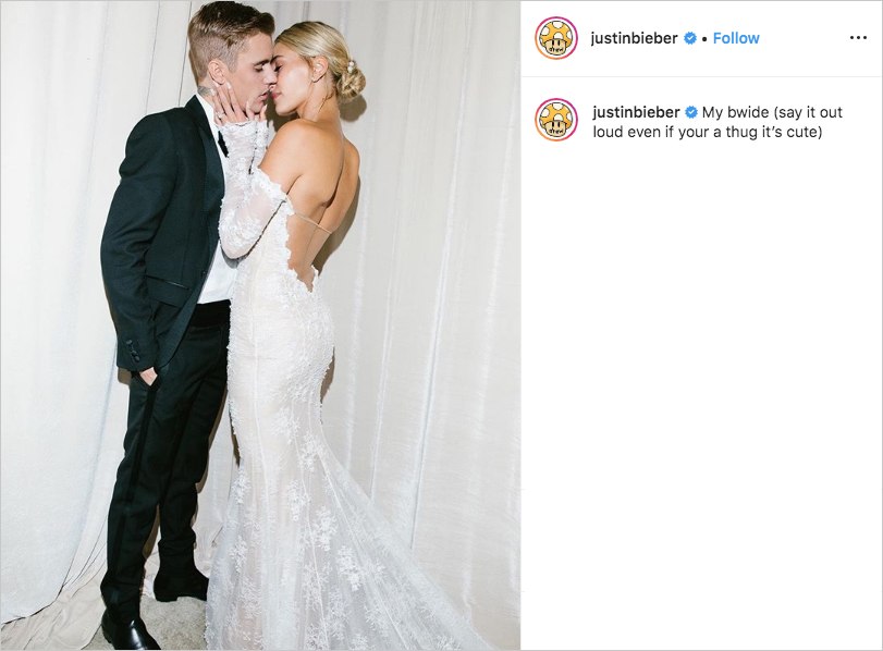Hailey Bieber Wedding Dress Photos